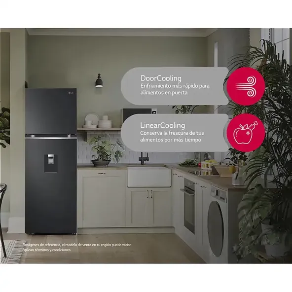 Nevera LG No Frost Congelador Superior 334 Litros VT34KPM Negra