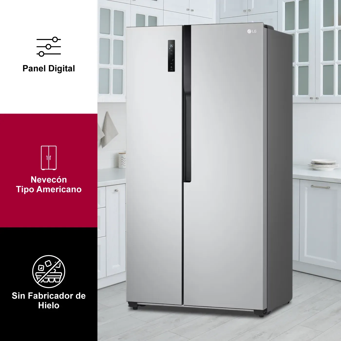 Nevecón LG Side by Side 519 Litros Brutos GS51BPP Gris