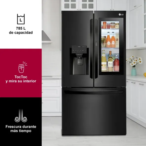 Nevecón LG InstaView Tipo Europeo 785 Litros Brutos GM78SXT Negro