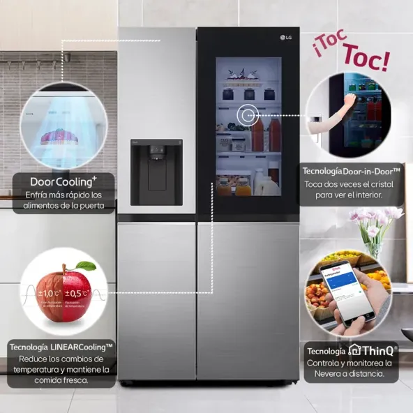 Nevecón LG InstaView Side by Side 635 Litros GS66GPY Gris