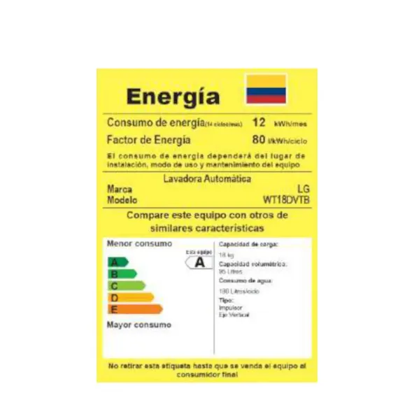 Lavadora Carga Superior Automática 18 Kilos Lg Wt18dvtb