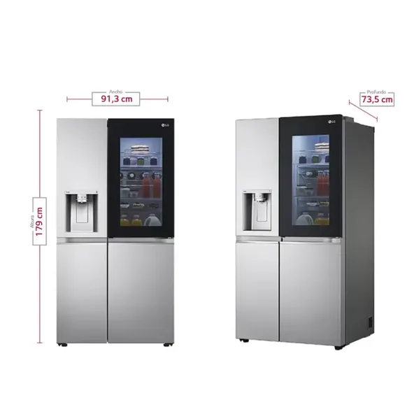 Nevecón LG InstaView Side by Side 635 Litros GS66SXSC Gris