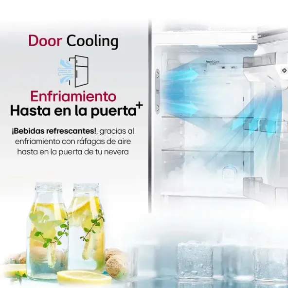 Nevera LG No Frost Congelador Superior 334 Litros Brutos VT34WGPX Gris