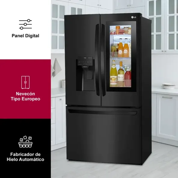 Nevecón LG InstaView Tipo Europeo 785 Litros Brutos GM78SXT Negro