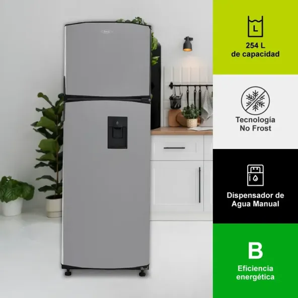 Nevera HACEB No Frost Congelador Superior 254 Litros N271 Manija Interna Inox