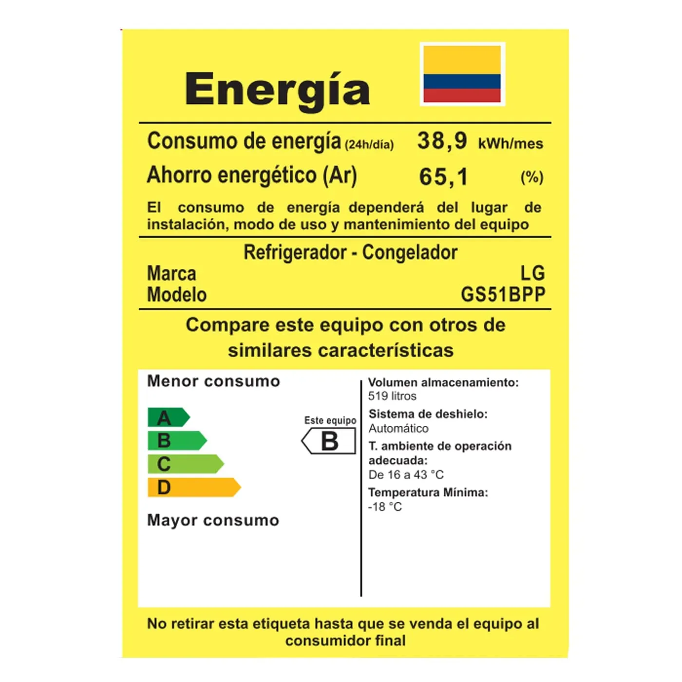 Nevecón LG Side by Side 519 Litros Brutos GS51BPP Gris