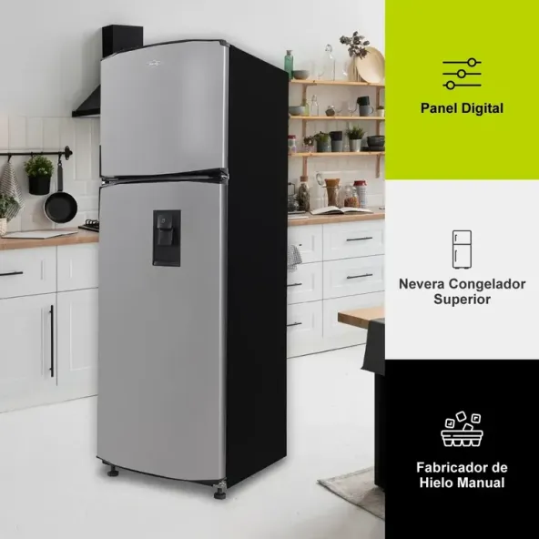 Nevera HACEB No Frost Congelador Superior 254 Litros N271 Manija Interna Inox