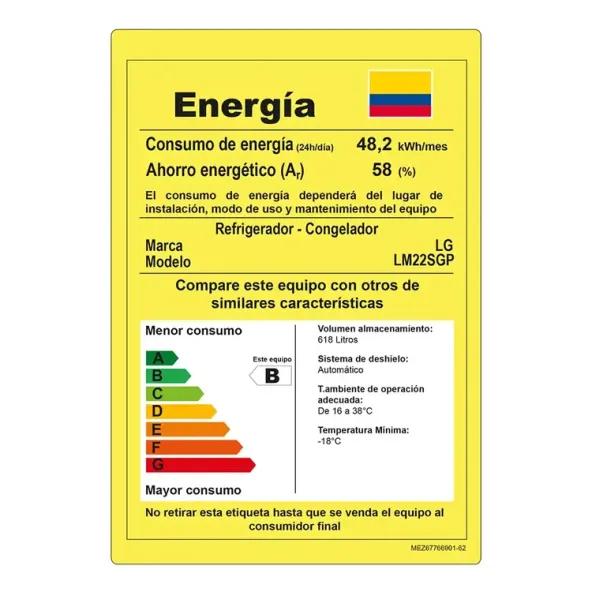 Nevecón LG Tipo Europeo 618 Litros LM22SGP Gris