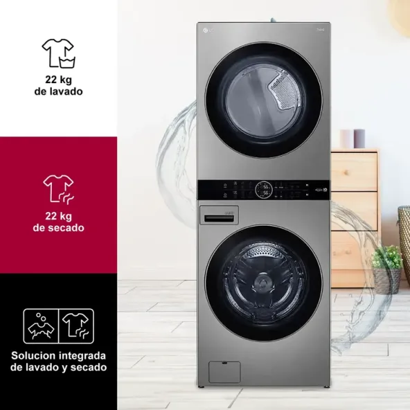 Torre de lavado - Washtower WK22VS6P - 22 kg lavadora / 22 kg secadora