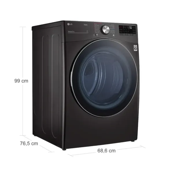 Secadora LG Carga Frontal a gas 22 Kilos DF22BV2SR Negra