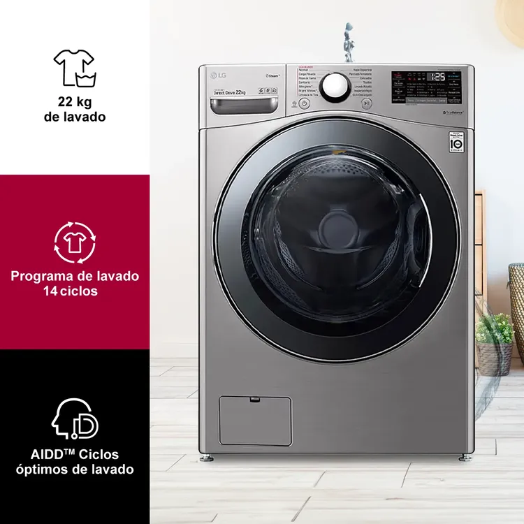 Lavadora LG Carga frontal 22 KG WM22VV26R